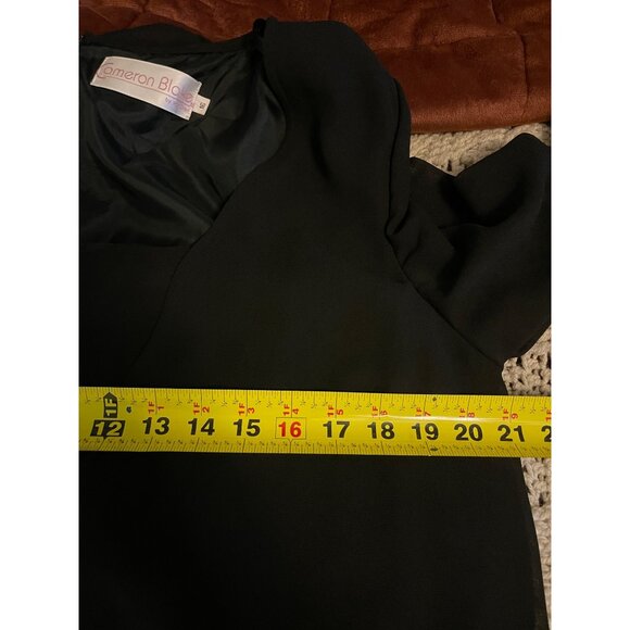 Cameron Blake Black Evening Gown With Beaded Jacket By Mon Cheri Women’s Size 16 - Picture 11 of 16